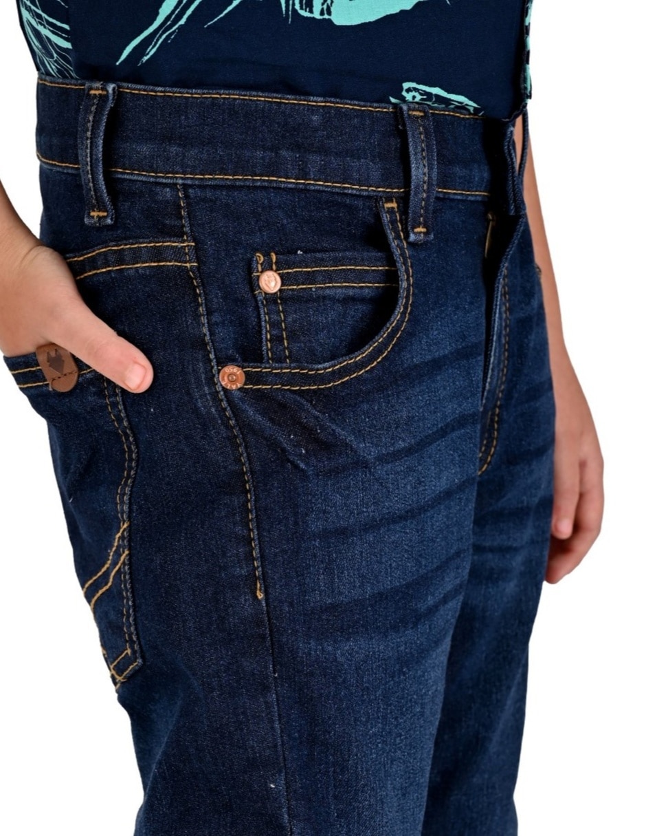 Jeans slim Yale lavado whisker para niño