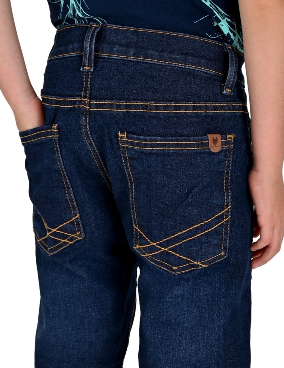 Jeans slim Yale lavado whisker para niño