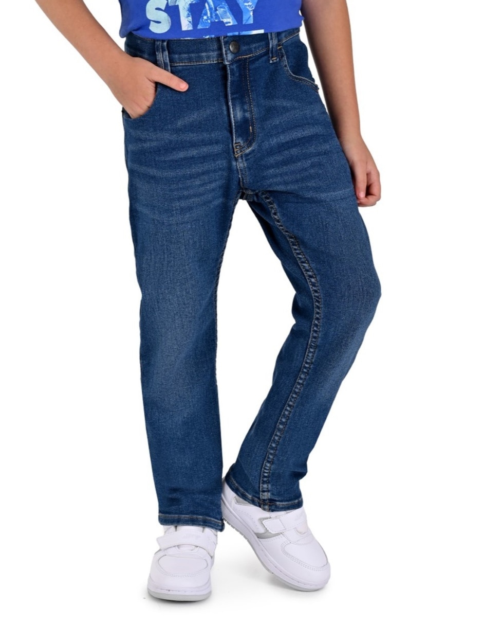 Jeans slim Yale lavado whisker para niño
