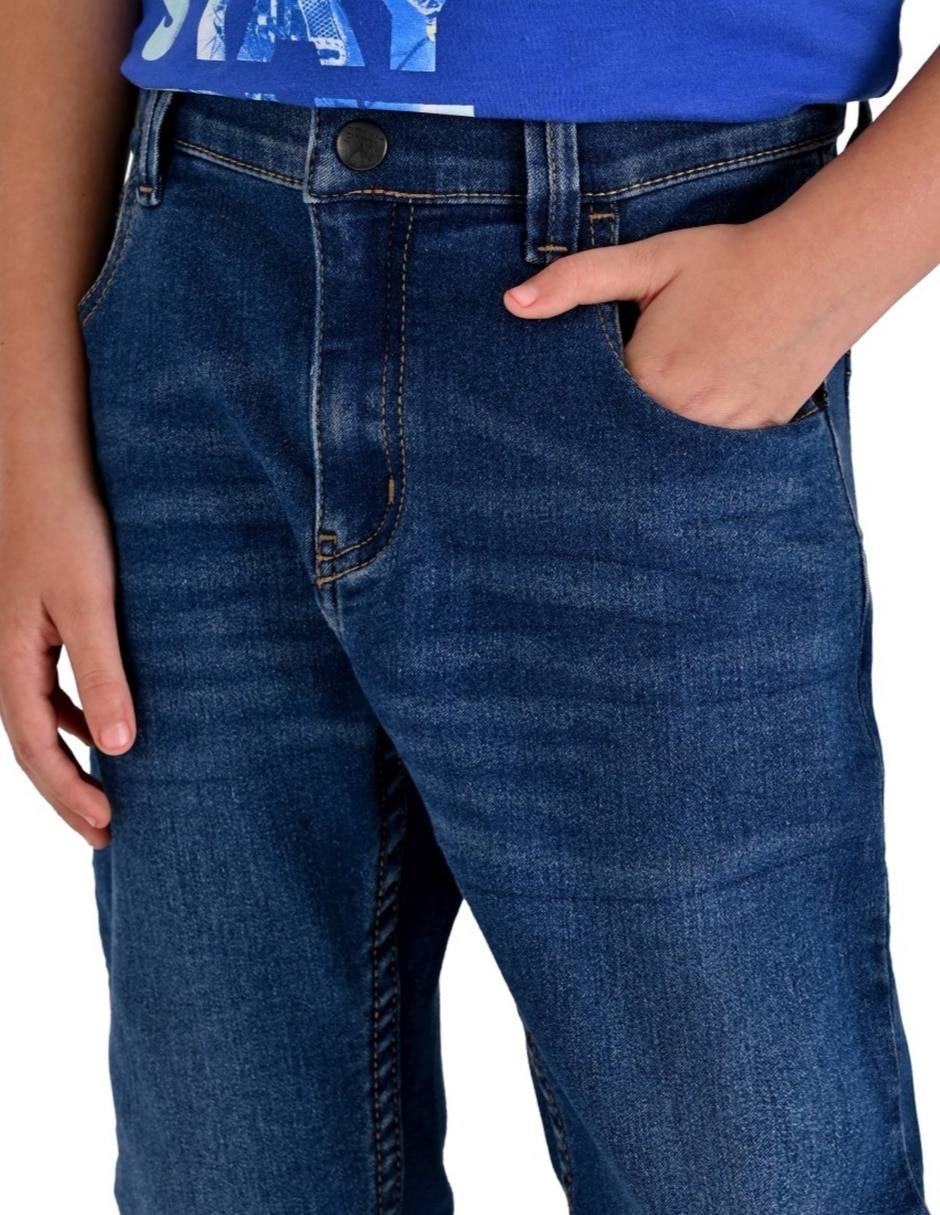 Jeans slim Yale lavado whisker para niño