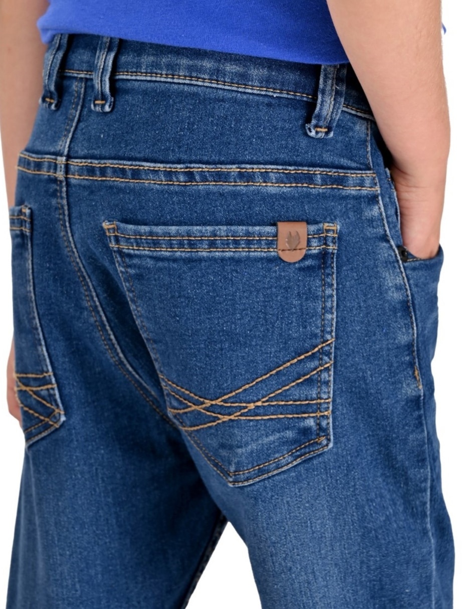 Jeans slim Yale lavado whisker para niño