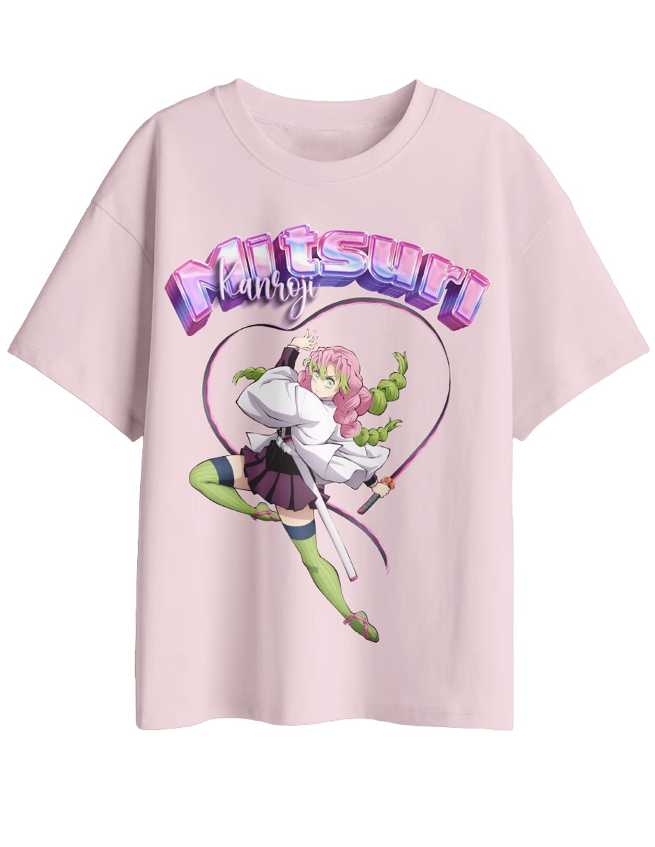 Playera Mitsuri Kanroji manga corta para niña Playera Mitsuri Kanroji manga corta para niña