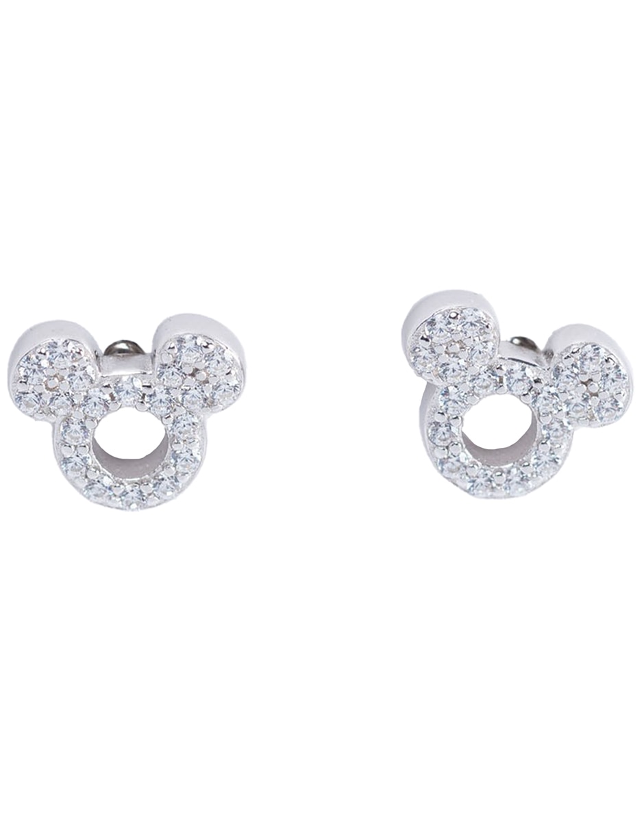Aretes Mickey Mouse de plata P 925 con acabado brillante Aretes Mickey Mouse de plata P 925 con acabado brillante
