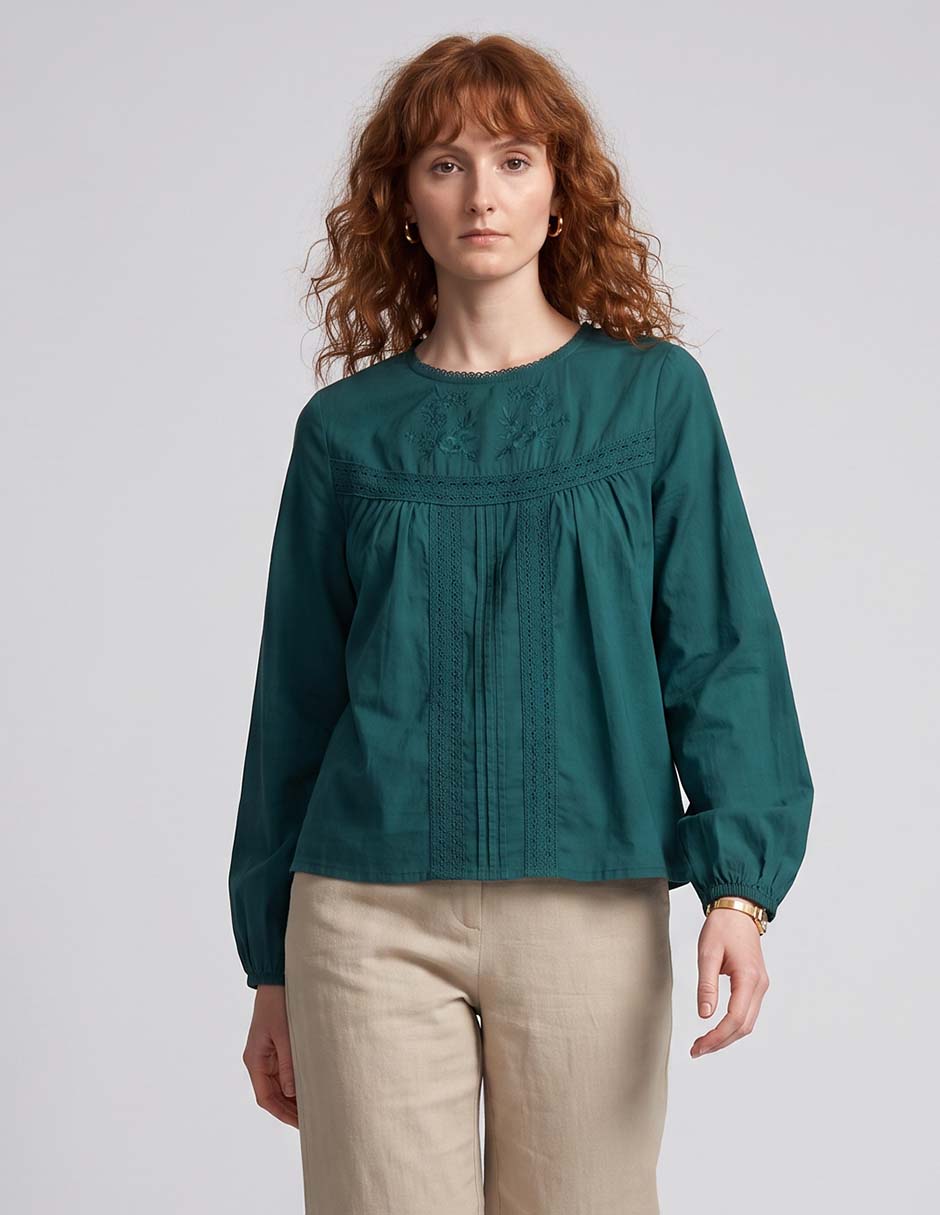 Blusa manga larga para mujer