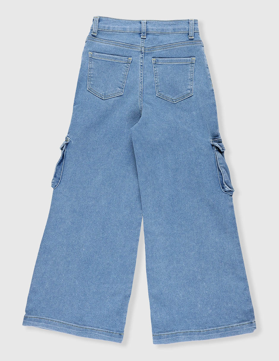 Jeans cargo amplio para niña 5