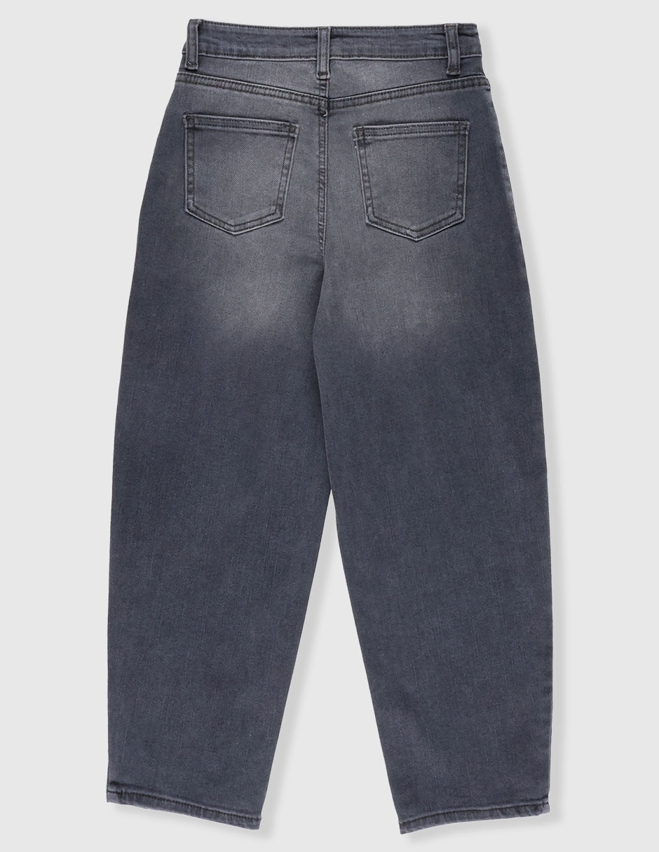 Jeans amplio lavado obscuro para niña 5