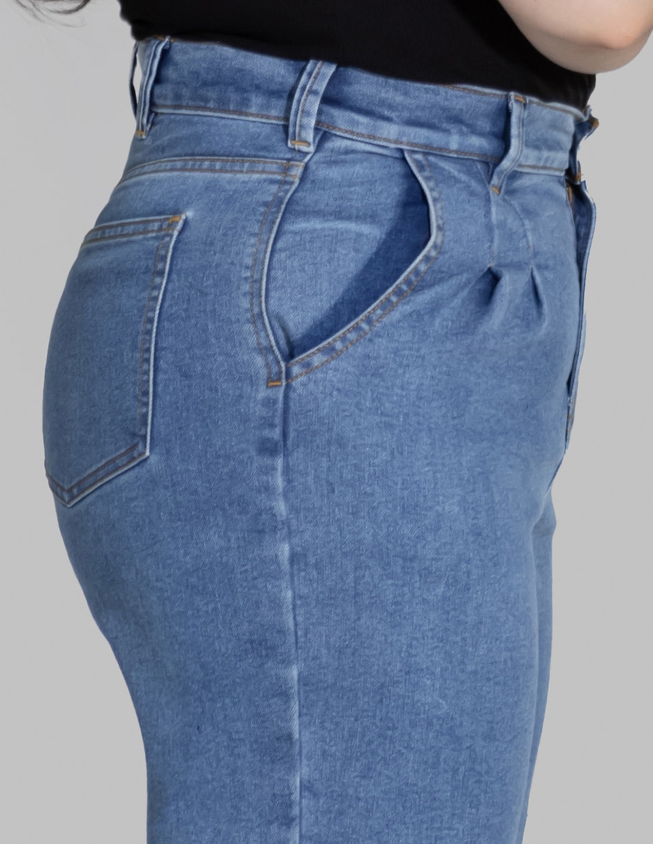 Jeans straight cintura alta Oh Pomp para mujer