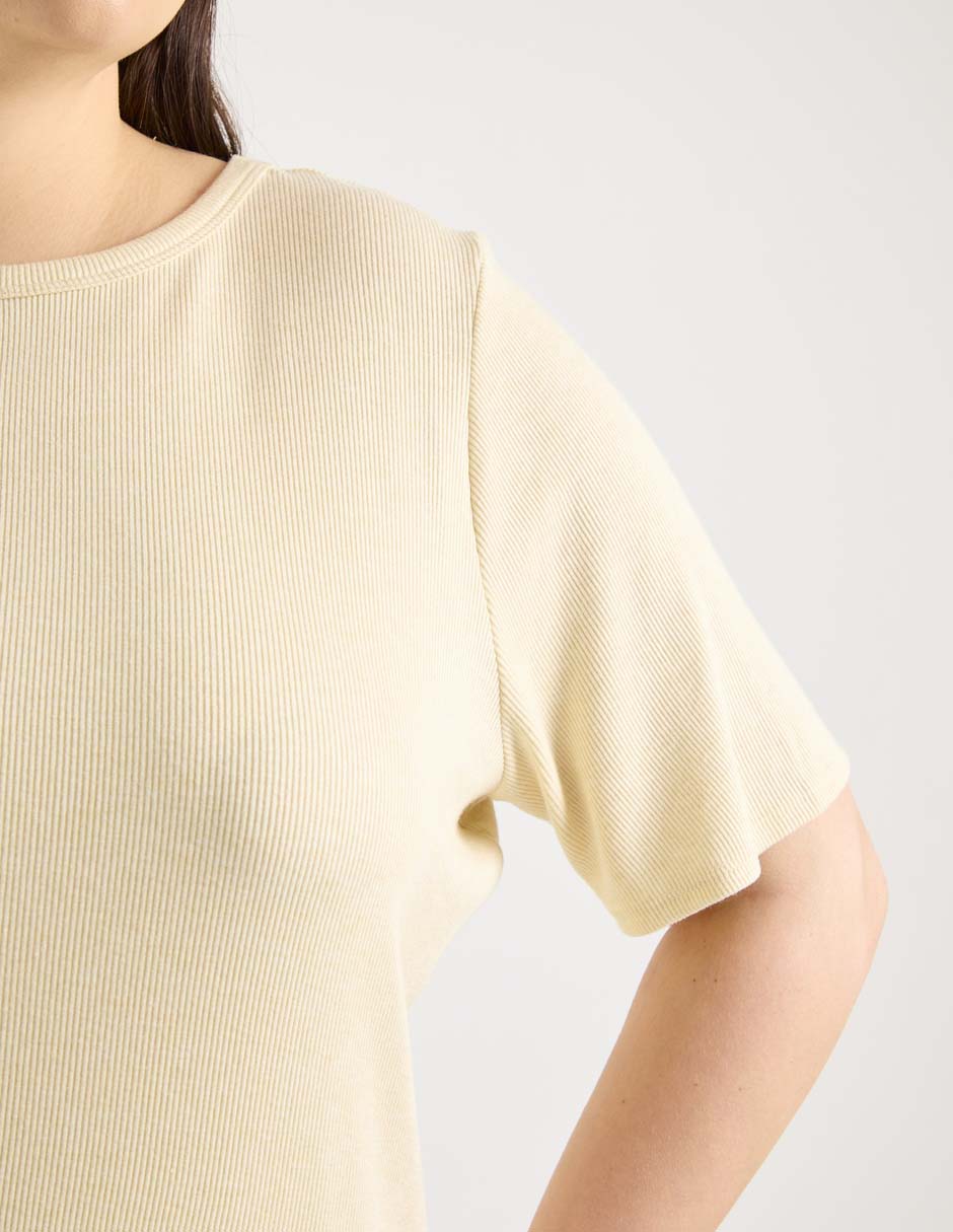 Playera manga corta Contempo Plus cuello redondo para mujer