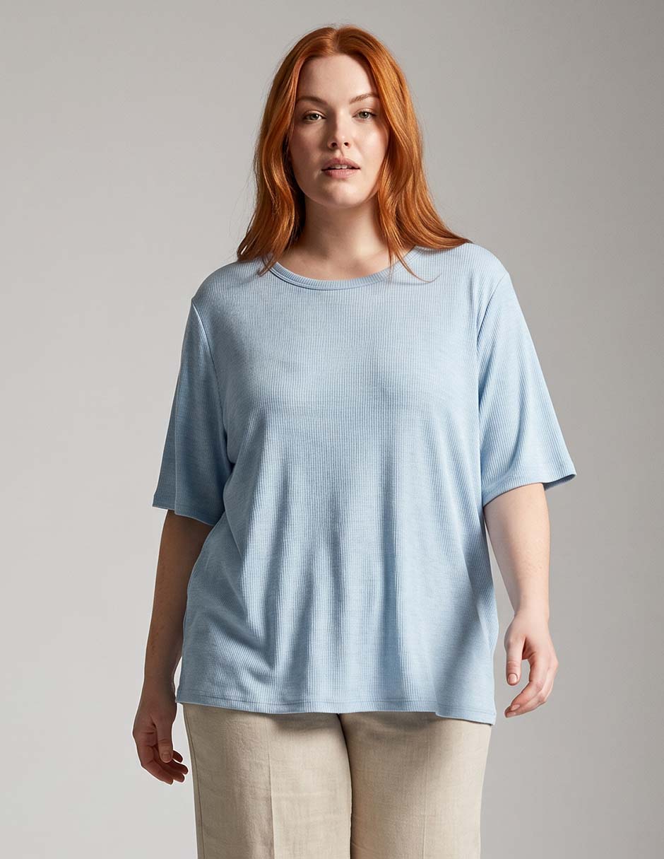 Playera manga corta cuello redondo para mujer Playera manga corta cuello redondo para mujer