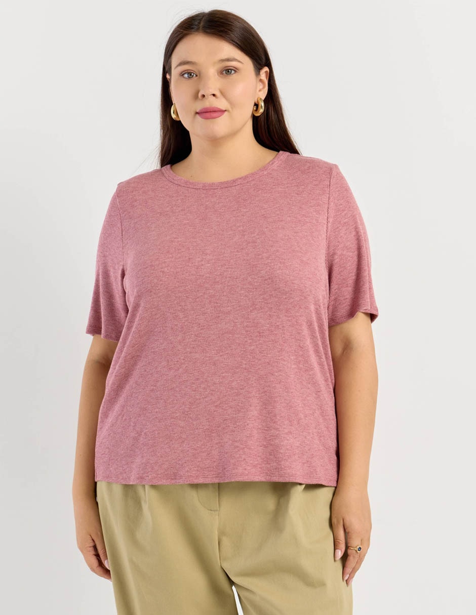 Playera manga corta cuello redondo para mujer Playera manga corta cuello redondo para mujer