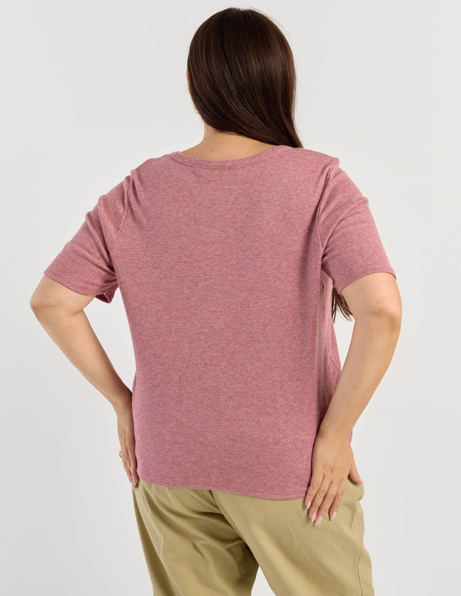 Playera manga corta cuello redondo para mujer 2