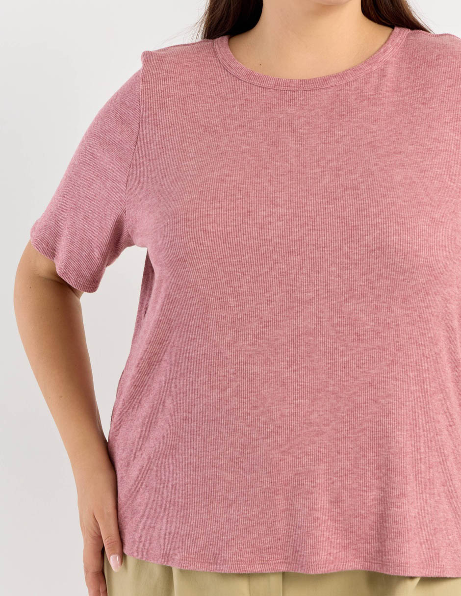 Playera manga corta cuello redondo para mujer 3
