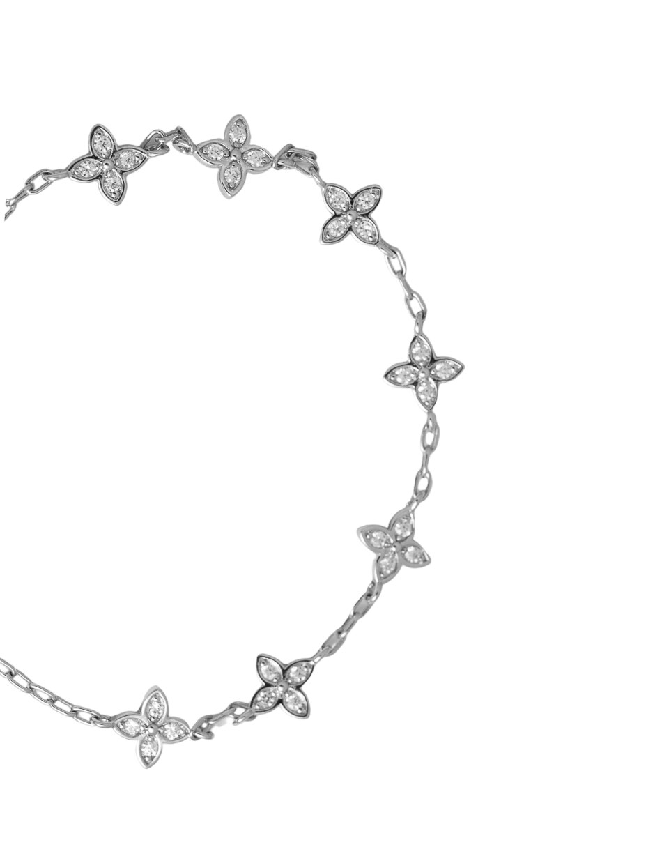 Pulsera con zirconia acabado chapa de oro 2