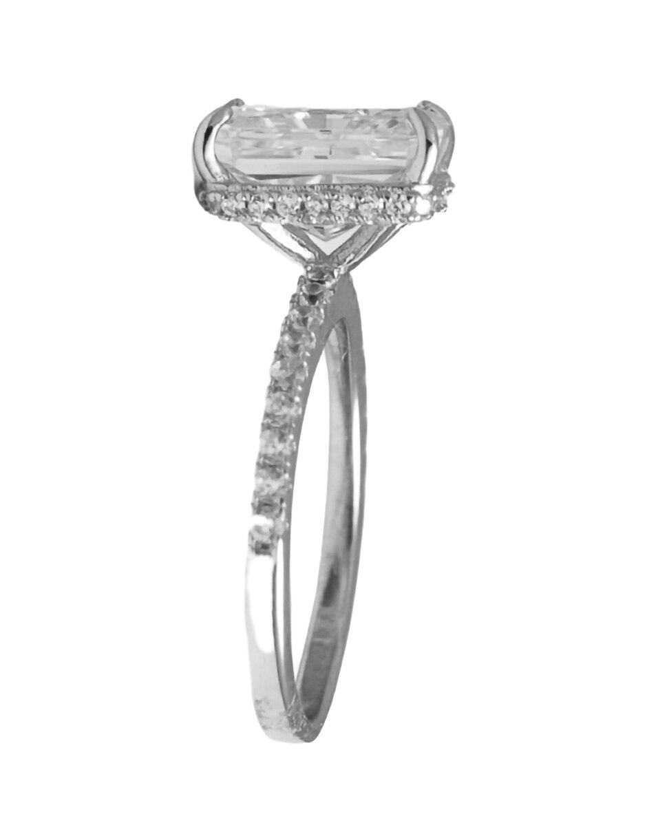 Anillo cuadrada 18 k zirconia chapa de oro 3