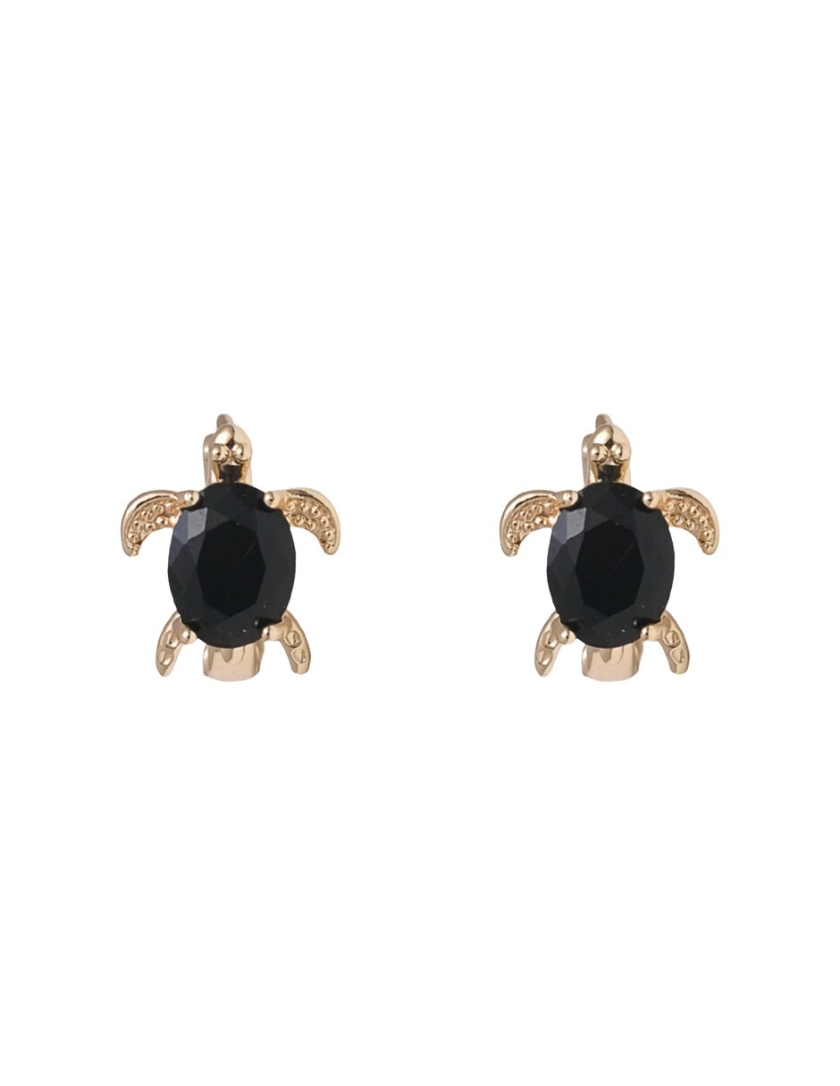 Aretes de tortuga con acabado chapa de oro