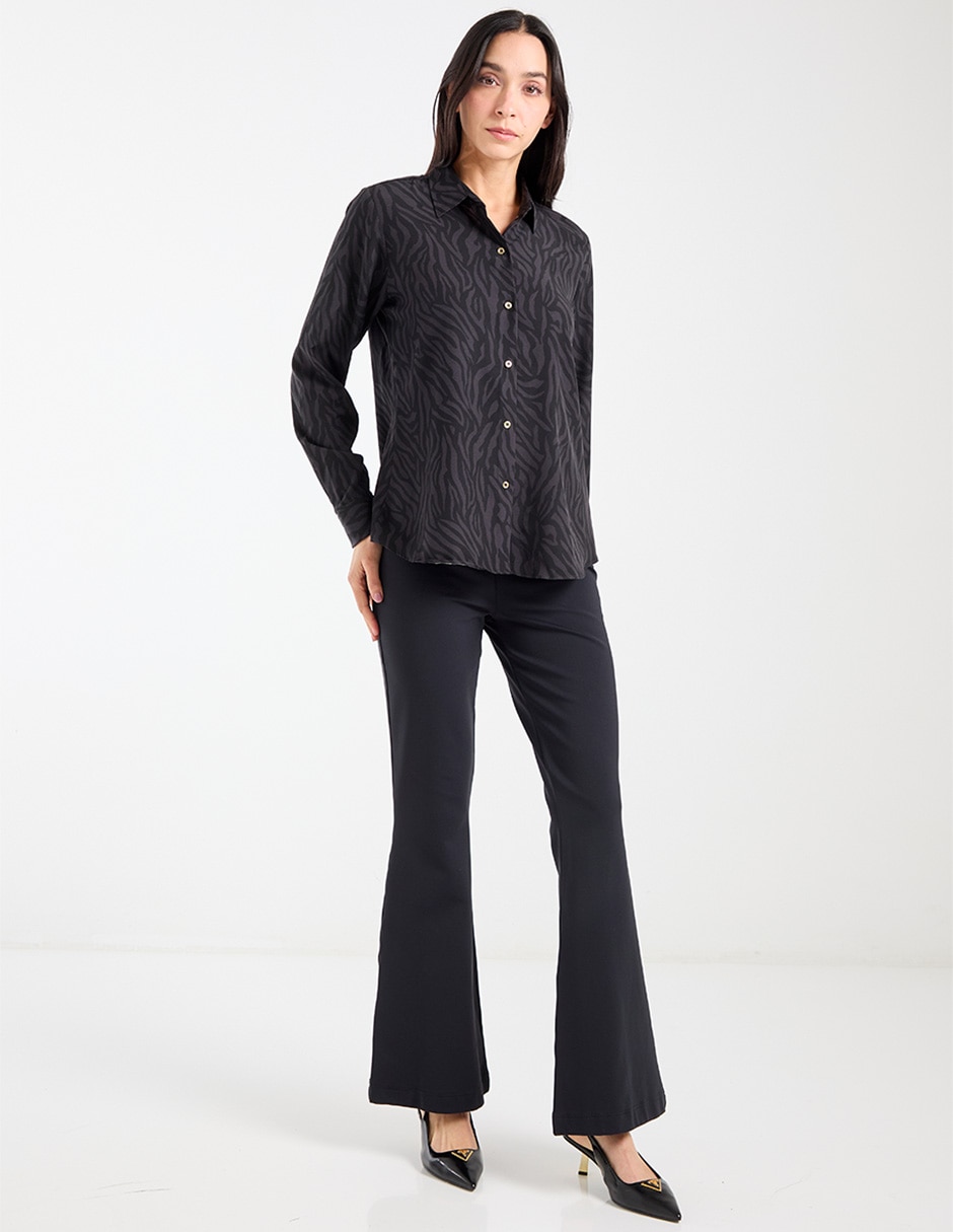 Blusa camisera Parllieni manga larga para mujer