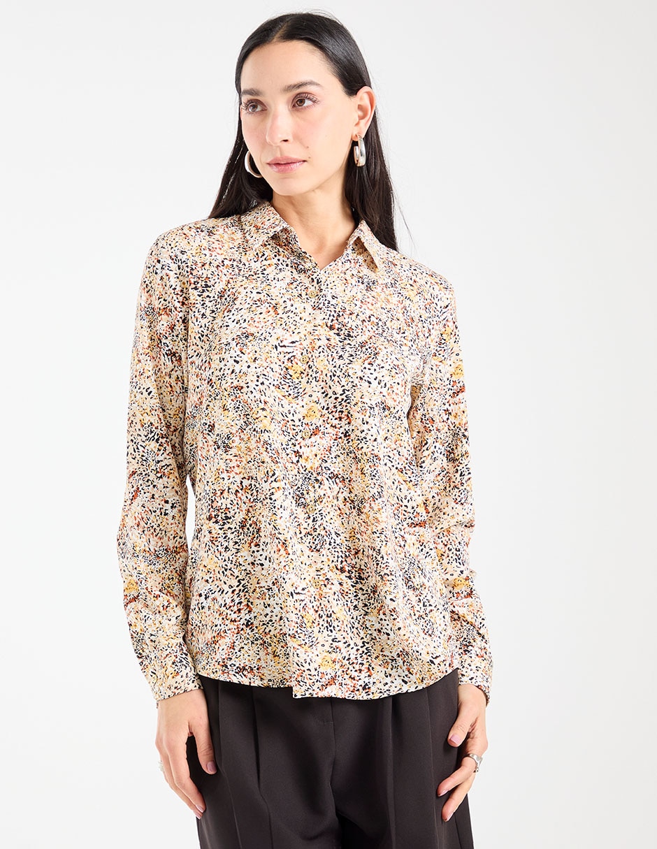 Blusa camisera Parllieni manga larga para mujer