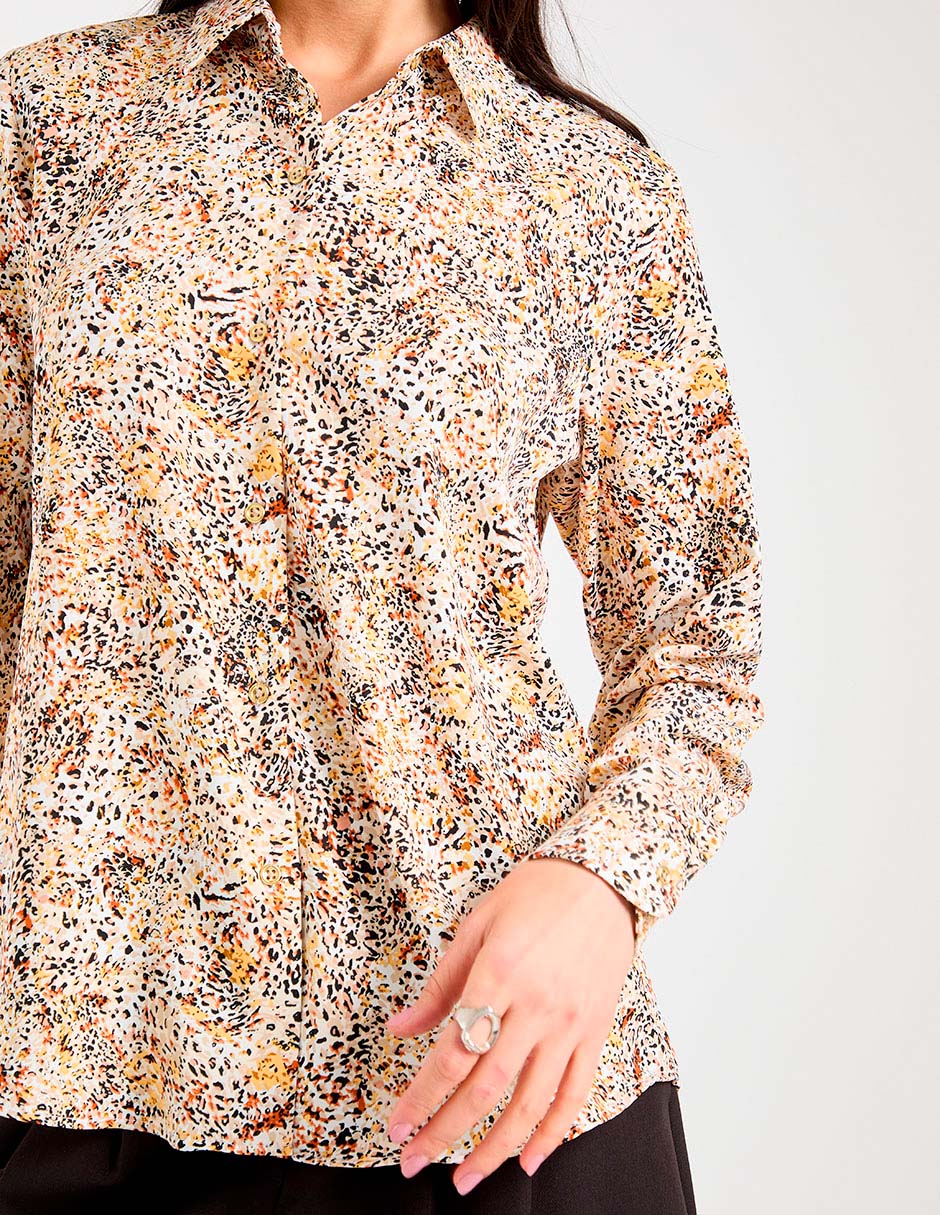 Blusa camisera Parllieni manga larga para mujer