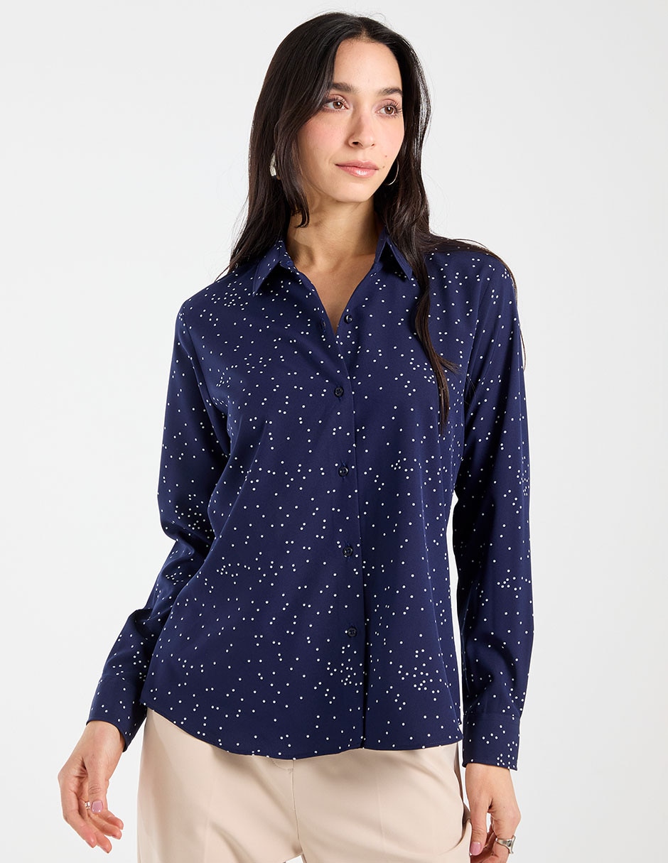 Blusa camisera Parllieni manga larga para mujer