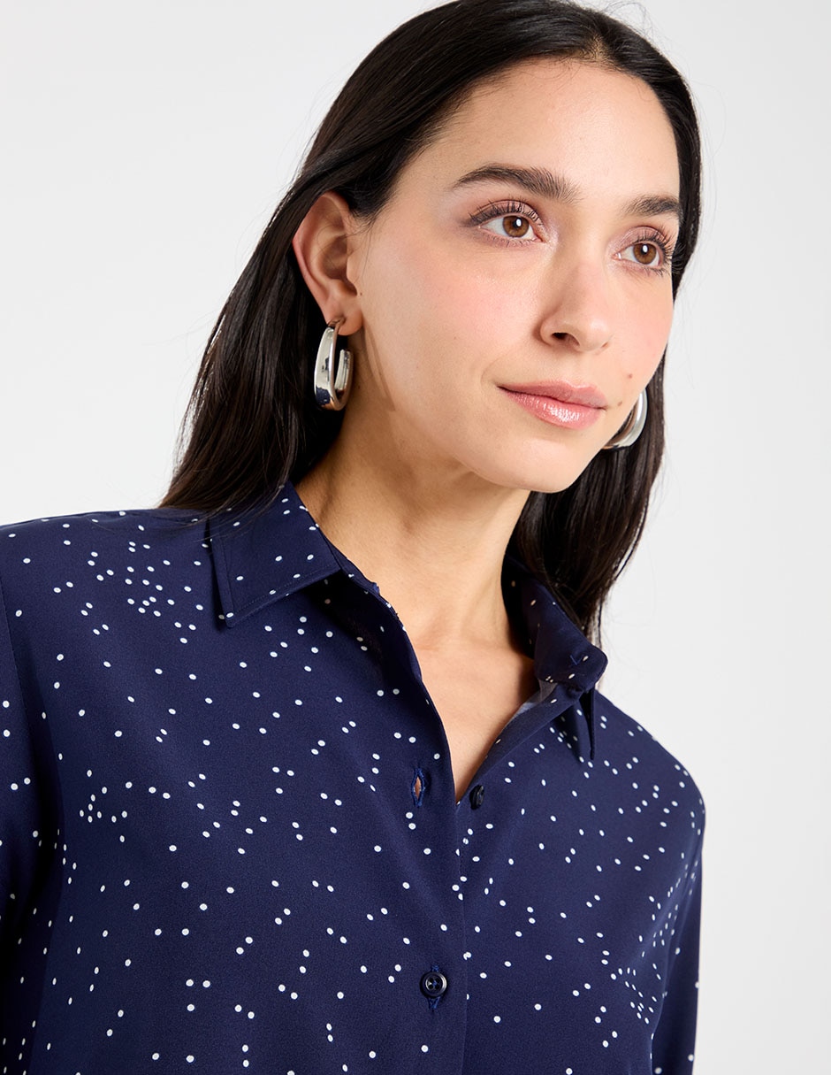 Blusa camisera Parllieni manga larga para mujer