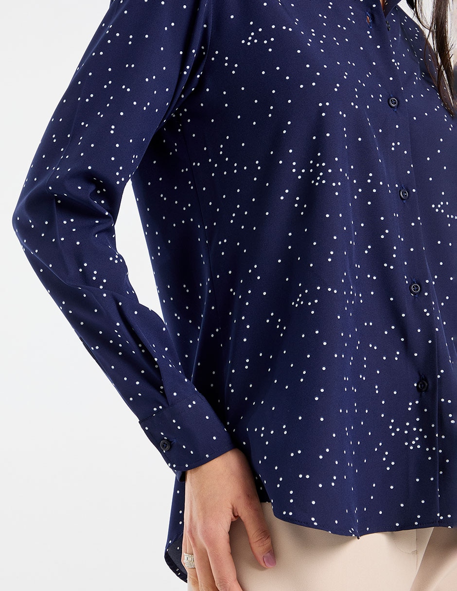 Blusa camisera Parllieni manga larga para mujer