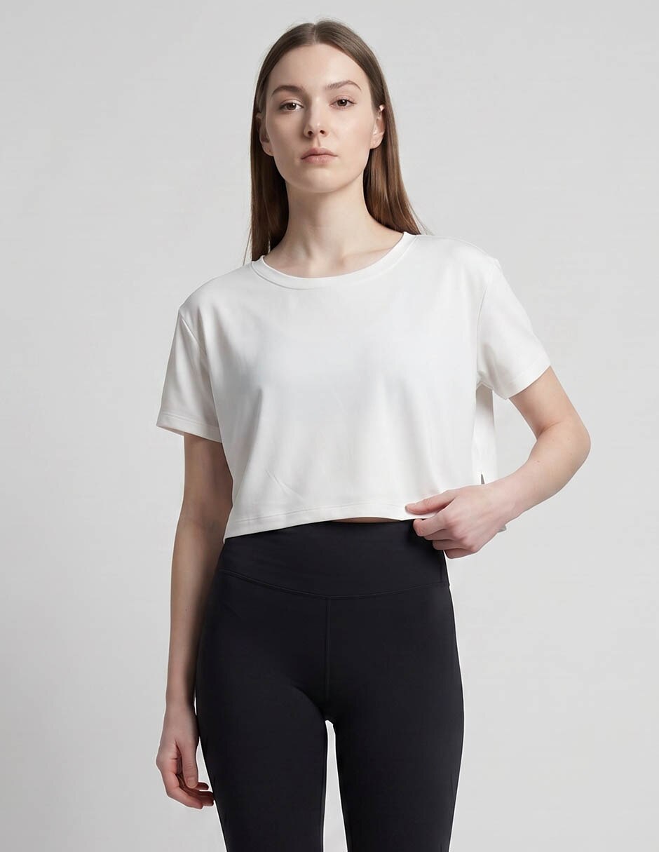 Playera manga corta cuello redondo para mujer Playera manga corta cuello redondo para mujer