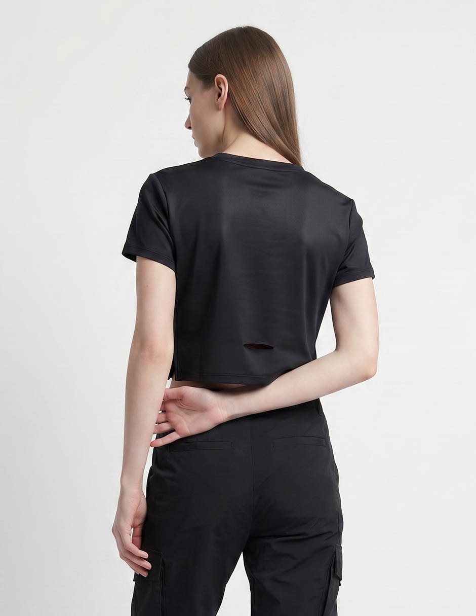 Playera manga corta cuello redondo para mujer 2