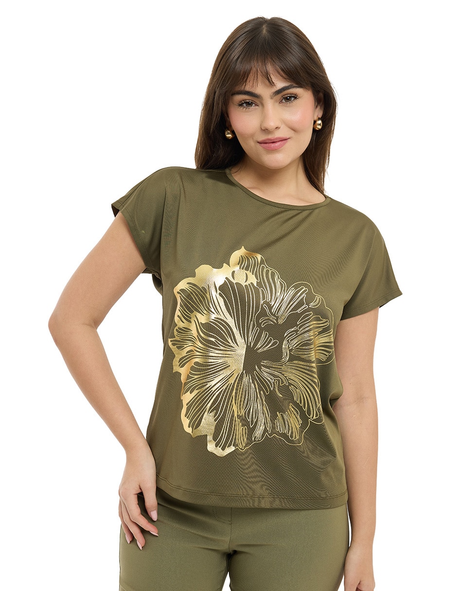 Blusa manga corta para mujer