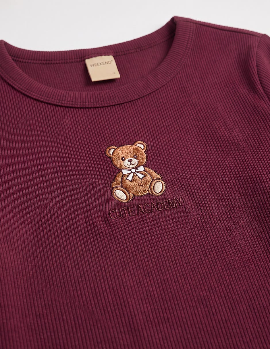 Playera manga larga para niña