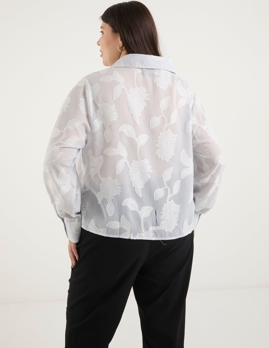 Blusa camisera Weeknd Plus manga larga para mujer 5