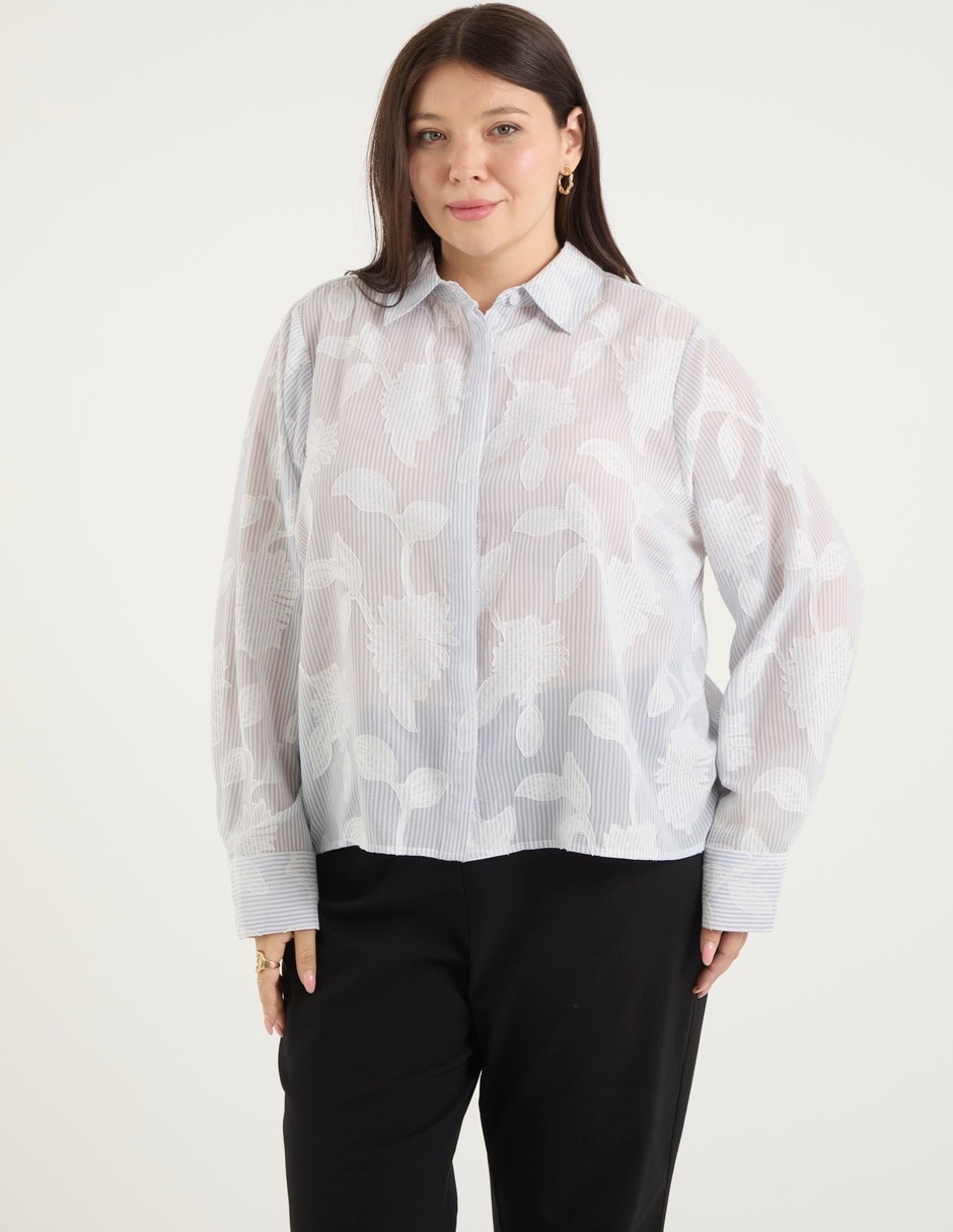 Blusa camisera Weeknd Plus manga larga para mujer Blusa camisera Weeknd Plus manga larga para mujer