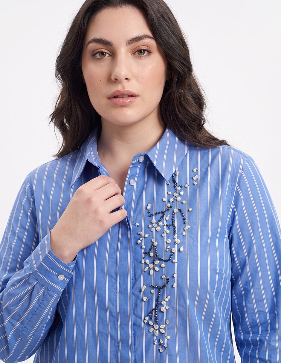 Blusa camisera manga larga para mujer 4