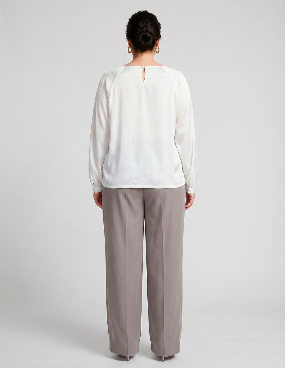 Blusa Contempo Plus manga larga para mujer