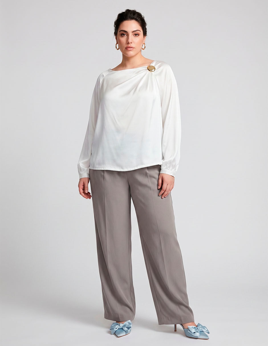 Blusa Contempo Plus manga larga para mujer