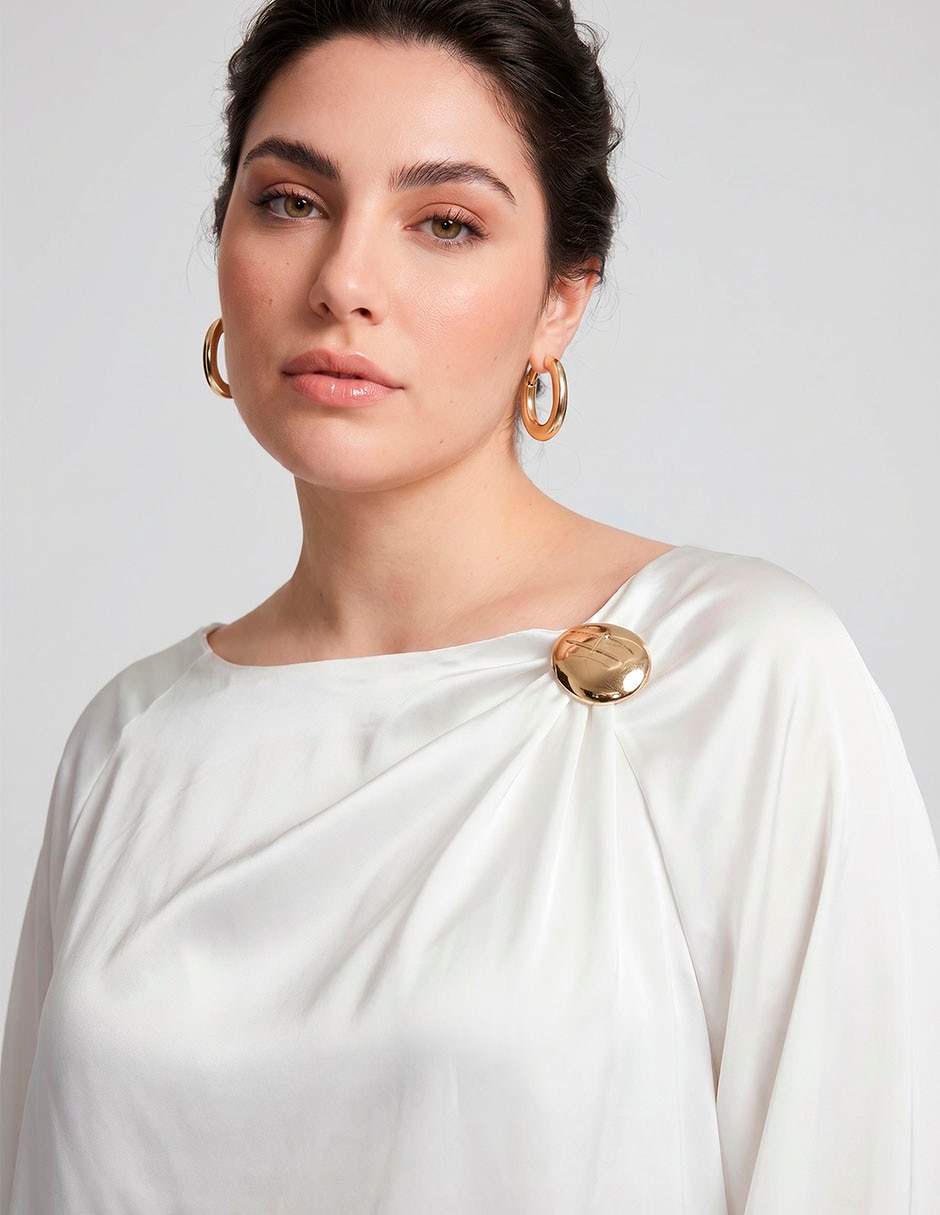 Blusa Contempo Plus manga larga para mujer