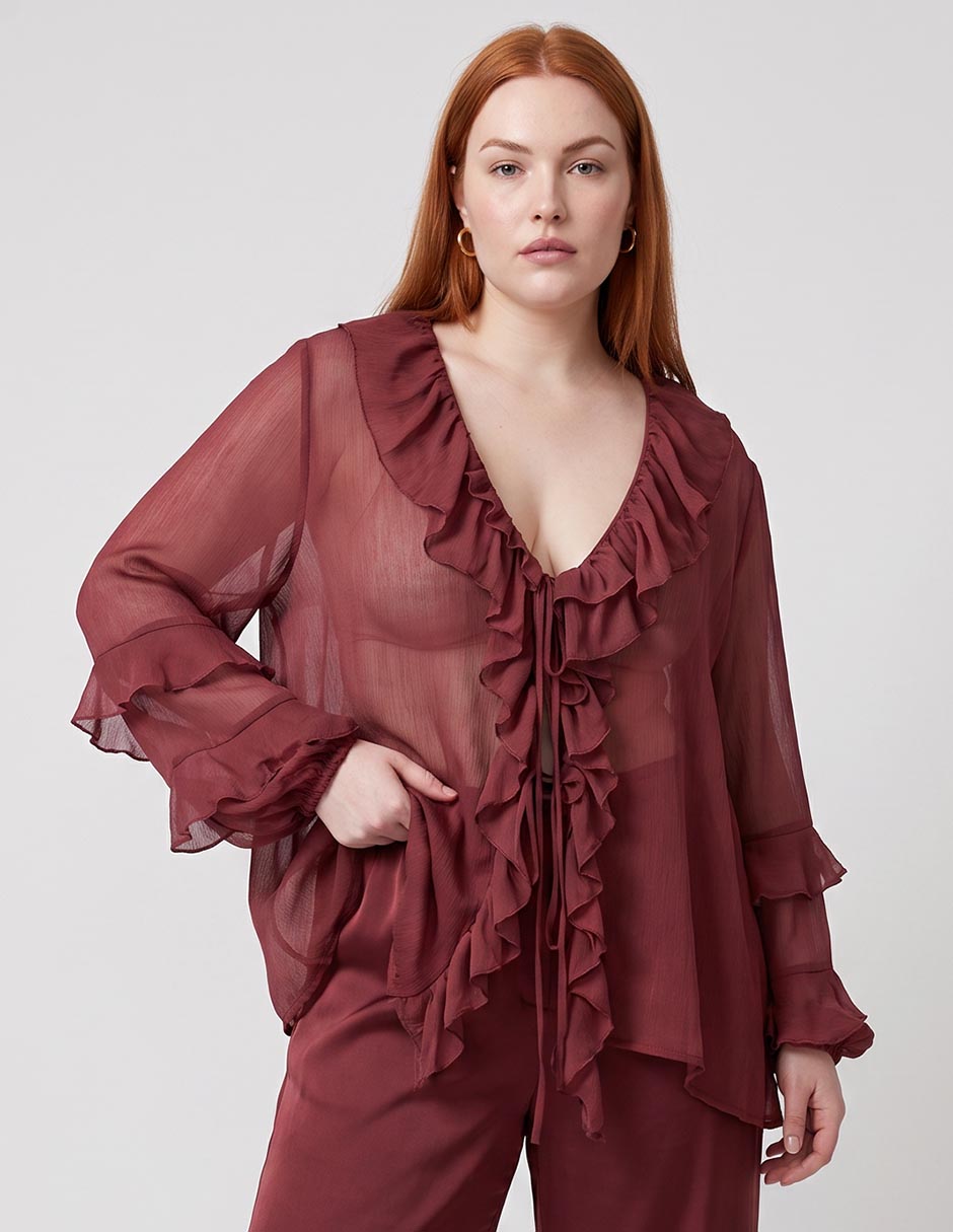 Blusa manga larga para mujer