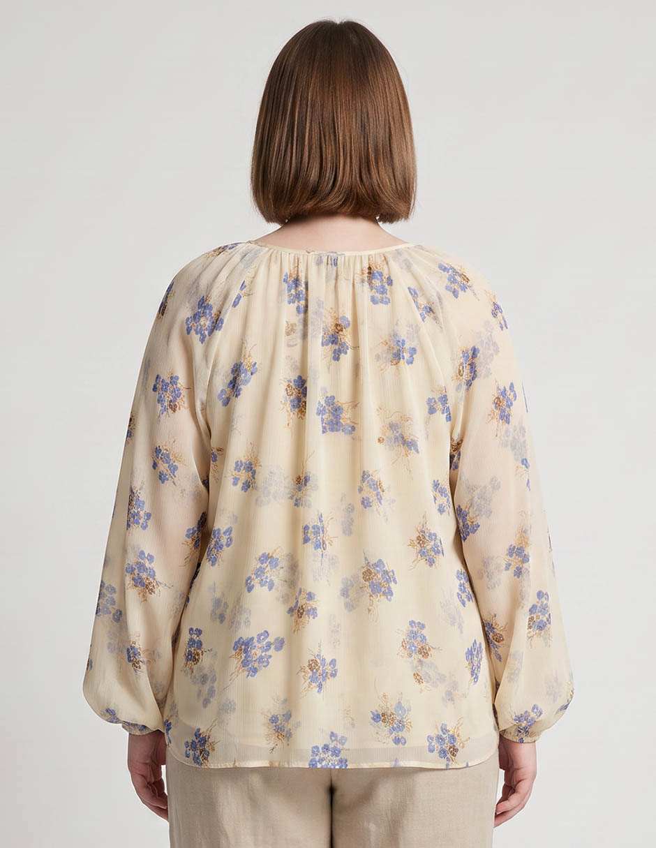 Blusa Contempo Plus manga larga para mujer