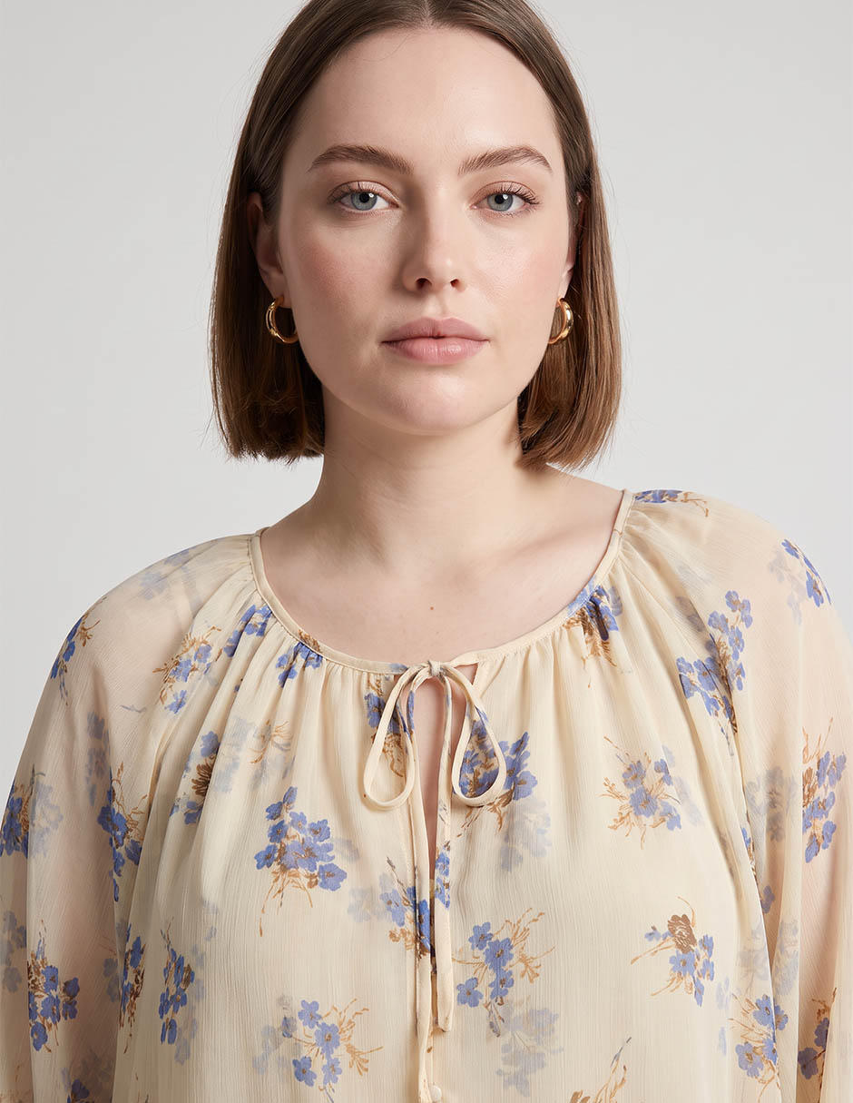 Blusa Contempo Plus manga larga para mujer
