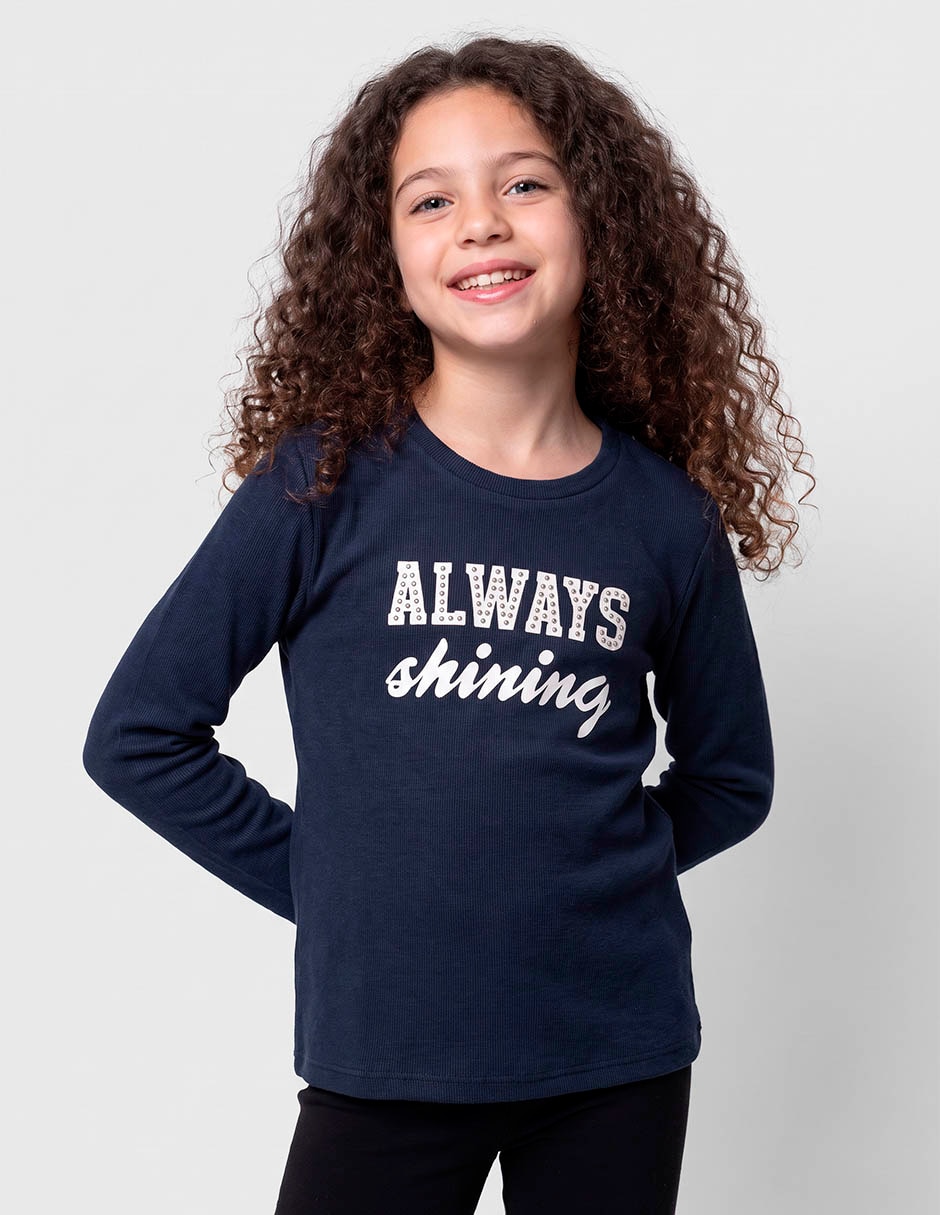 Playera manga larga para niña Playera manga larga para niña