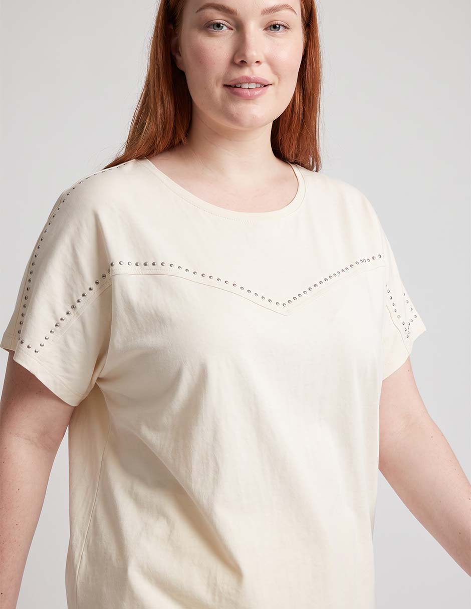 Playera manga corta cuello redondo mujer 3