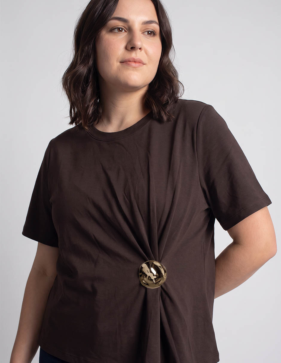 Playera manga corta cuello redondo mujer 4