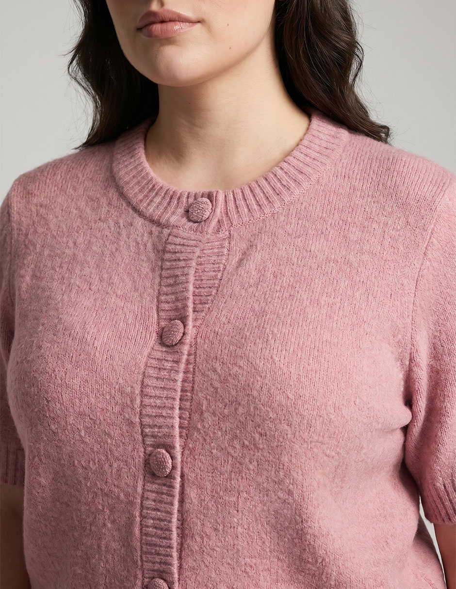 Suéter Contempo Plus cuello con botón para mujer