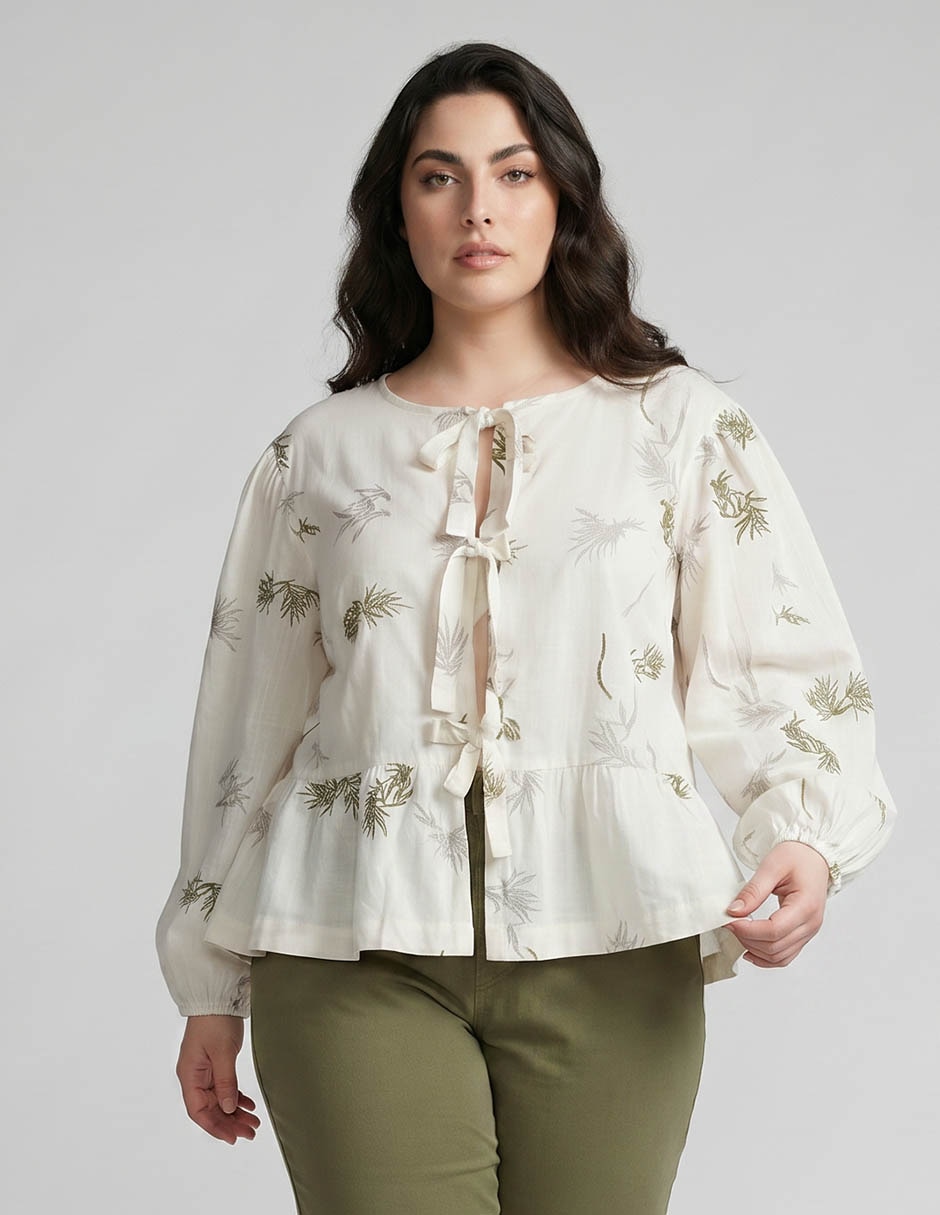 Blusa Weekend Plus manga larga para mujer