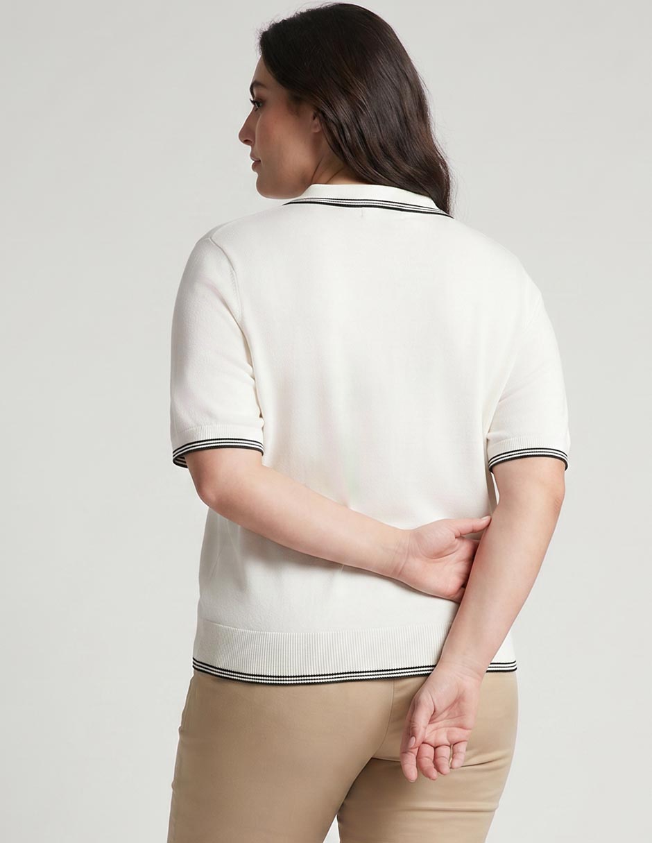 Playera manga corta cuello Polo para mujer 2