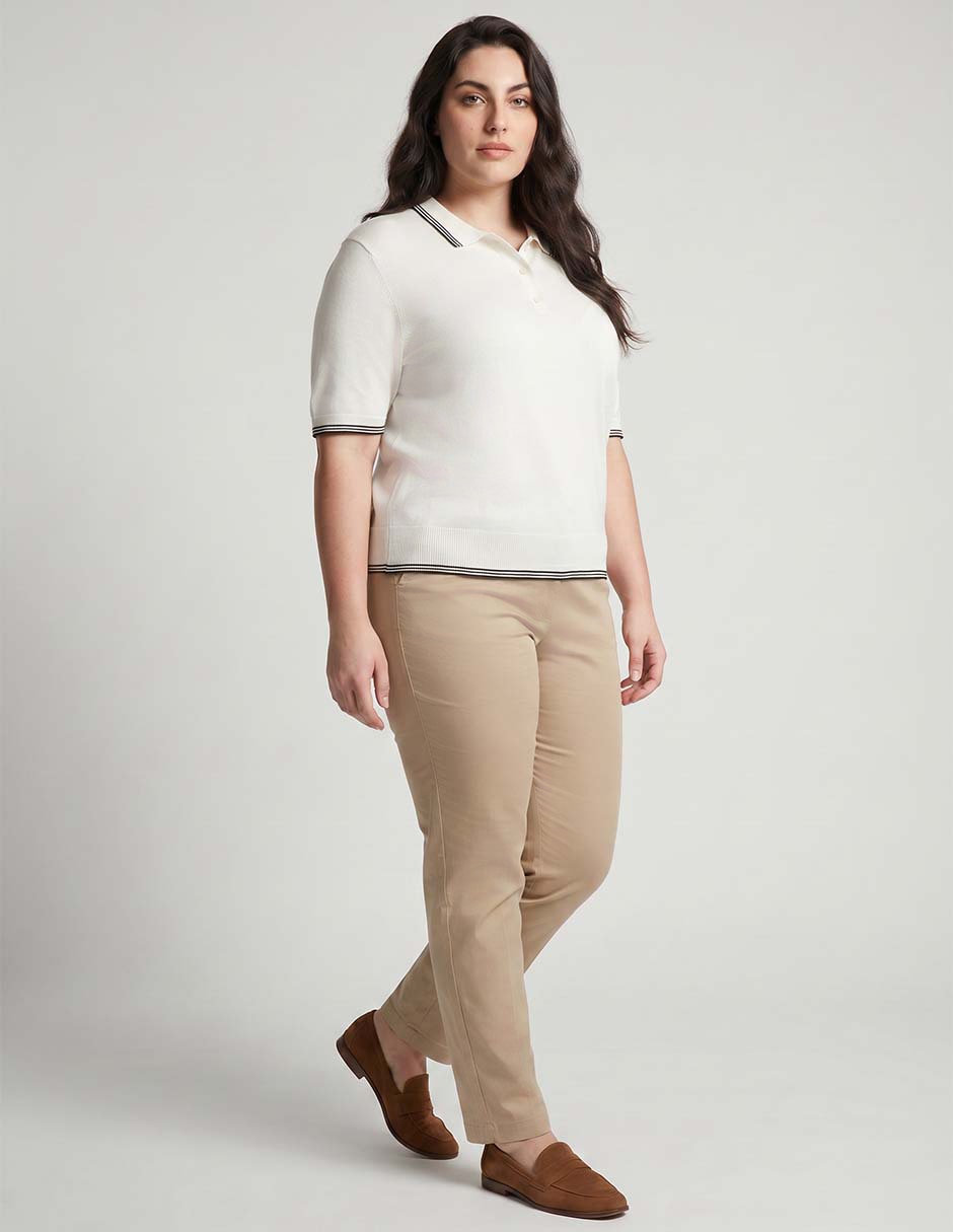 Playera manga corta cuello Polo para mujer 3