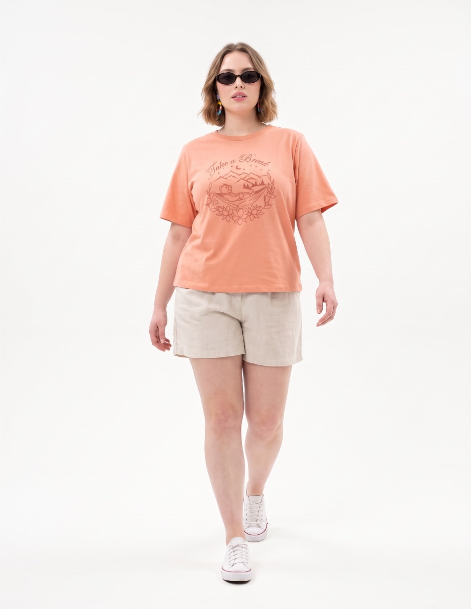 Playera manga corta cuello redondo para mujer 3