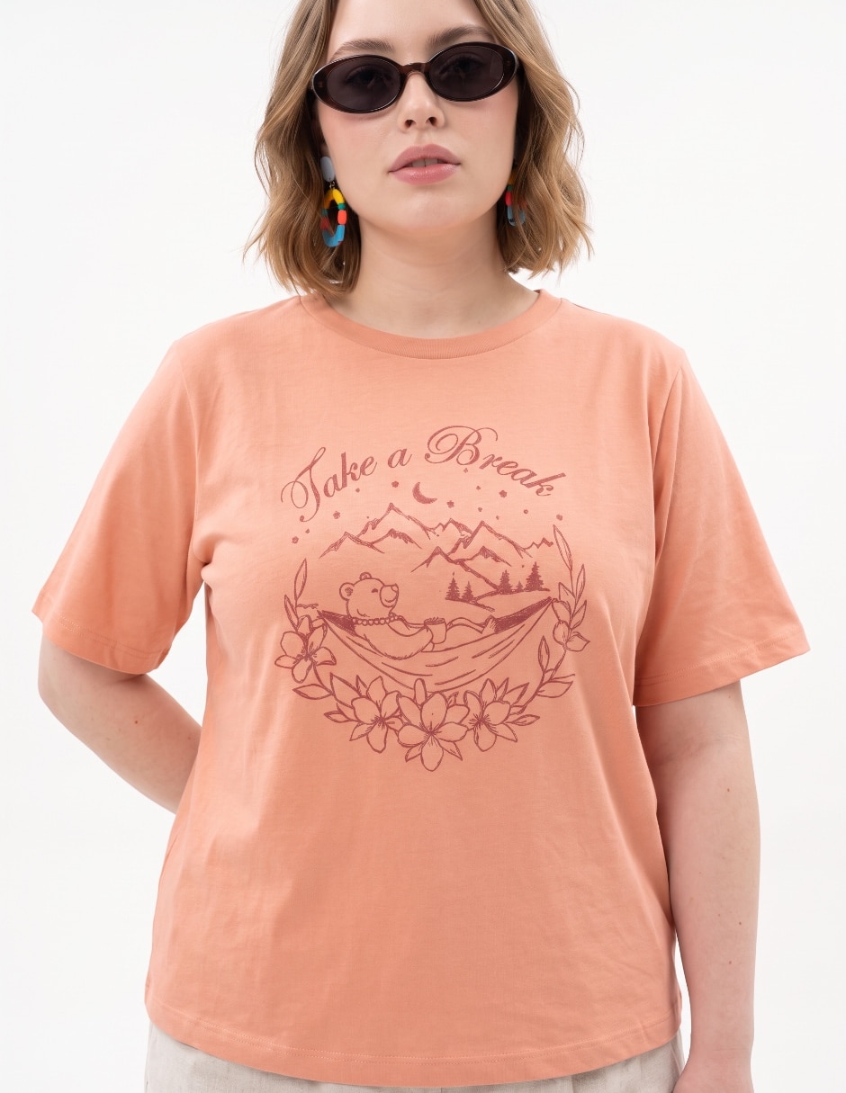 Playera manga corta cuello redondo para mujer 4