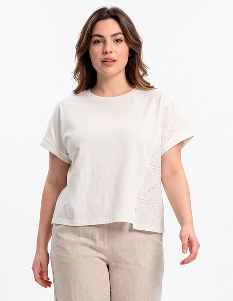 Playera manga corta cuello redondo para mujer Playera manga corta cuello redondo para mujer
