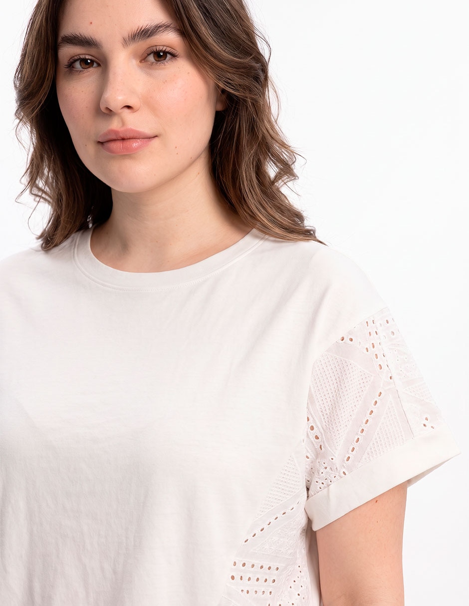 Playera manga corta cuello redondo para mujer 4