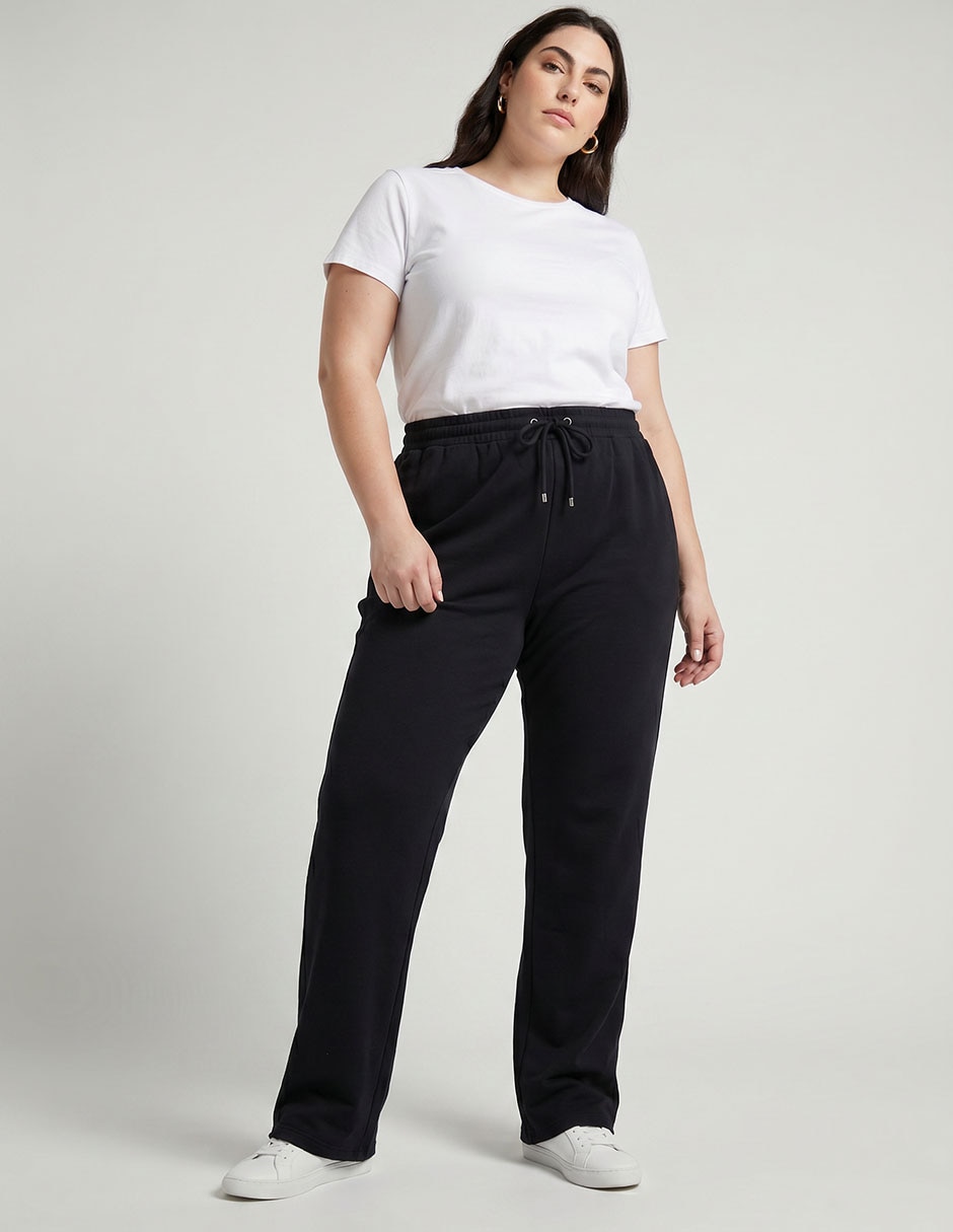 Pants regular con jareta para mujer 1